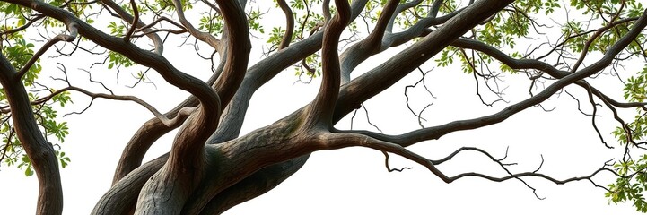 Obraz premium Curved tree branches intertwined with each other, nature, entwined