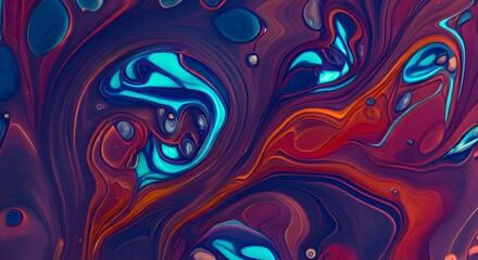 Colorful abstract liquid glass background. wallpaper neon. Fluid painting abstract texture. Intensive colorful mix of acrylic neon colors