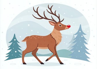 reindeer with christmas tree and snowflakes Arrangement of Christmas themed emoji