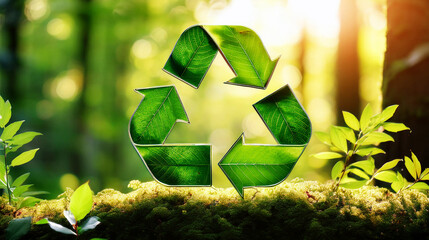 Das grüne Recycling Symbol