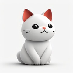 Fototapeta premium Cute 3D Cat Icon - Add a touch of whimsy to your designs