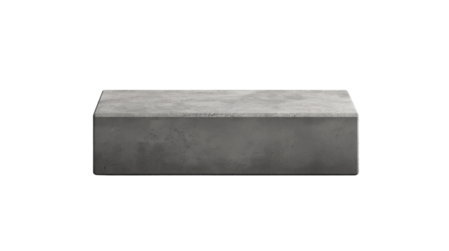 Cement Block with Two Square Cavities – Clean Product Photo on White Background