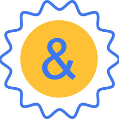 abstract zigzag ampersand flat icon design