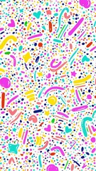Playful Abstract Doodle Artwork with Hand-Drawn Sketches, Colorful Splashes, and Childlike Creativity for Fun and Whimsical Design Projects