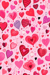 seamless background with hearts