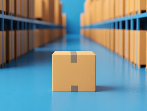 reverse logistics concept. Package tracking in reverse logistics flow, customer to warehouse, 3D illustration