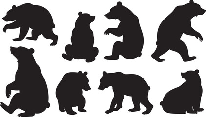 set of silhouettes of animals