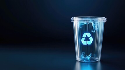 Eco-friendly Innovation: Glowing Recycling Trash Can