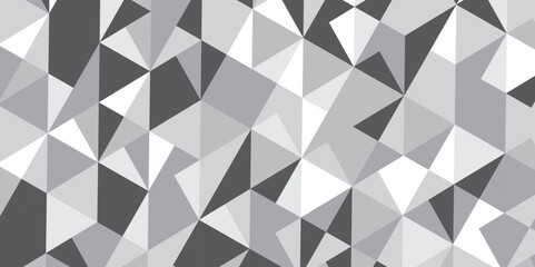 Obraz premium black and gray background seamless mosaic and low polygon triangle texture. triangles in gray tones. Triangle shape retro wall grid pattern geometric ornament tile vector square element.. , < 