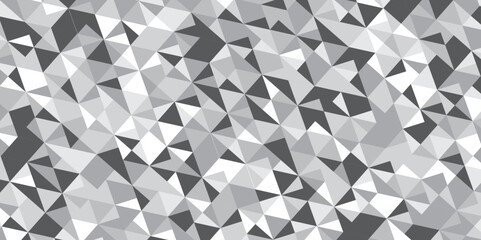 black and gray background seamless mosaic and low polygon triangle texture. triangles in gray tones. Triangle shape retro wall grid pattern geometric ornament tile vector square element.. , <
