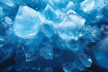 Fototapeta premium A close-up view of a glacier with blue ice formations.