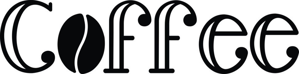 Coffee typography clip art design on plain white transparent isolated background for card, shirt, hoodie, sweatshirt, apparel, card, tag, mug, icon, poster or badge