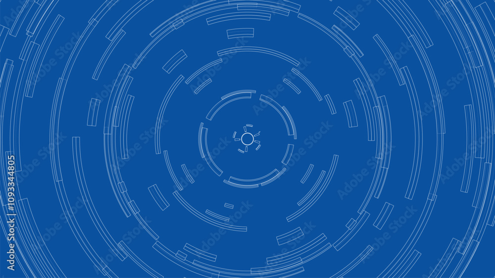 Poster 3d circular pattern. style wireframe model