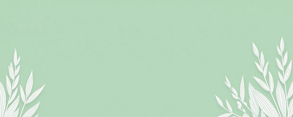 Naklejka premium Minimalistic botanical illustration on a soft green background for elegant design concepts
