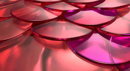 Pink Glass Scales, Scale, Tile, Light Refracting Crystal Art, Elegant Reflection