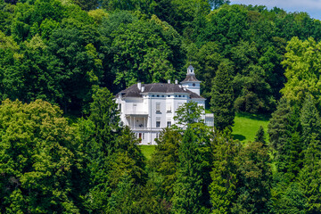 Waterview on Swiss village near Lucerne, Switzerland.