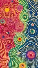 Abstract Wavy Lines Composition with Vibrant Multicolor Stripes and Flowing Organic Patterns for Modern and Creative Design Concepts