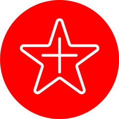 hand-drawn minimal style line star plus icon flat design