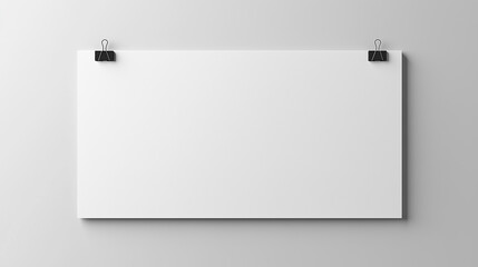 Blank Poster 16:9 format Isolated on Pure White Background Mockup

