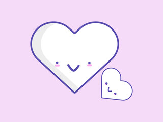 pink heart on white background