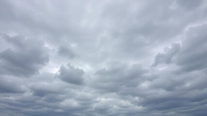 Low-hanging undulatus asperatus clouds with a wavy and lumpy texture, stormy sky, low hanging clouds