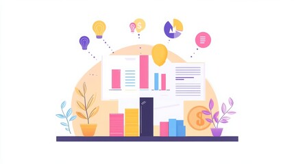 Obraz premium Simple and Clean Business Concept Illustration