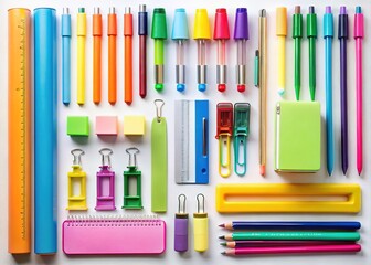 Obraz premium Blank objects, minimalist designâ€”Silhouette office supplies.