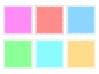 set of colorful abstract photo frame with bubble square shape