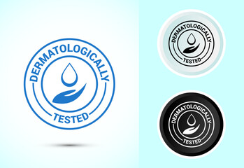 Dermatologically tested icon design, dermatology test and dermatologist clinic icon
