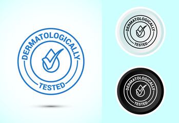 Dermatologically tested icon design, dermatology test and dermatologist clinic icon