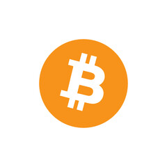 Obraz premium BTC, Bitcoin vector flat design icon logo