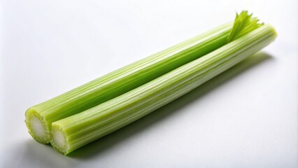 Celery's vibrant green, stark contrast, minimalist white space.