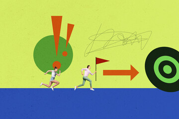 Composite trend artwork sketch image photo collage of aim target trader arrow point goal earnings...