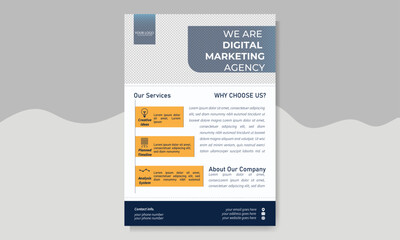 Business flyer template. Modern flyer design with geometric shapes and multicolor
