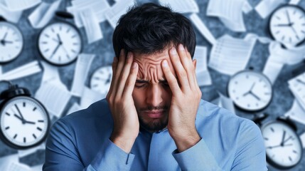 A Stressed Professional Trying to Navigate Through a Chaotic Office Environment of Overwhelming Demands and Pressure