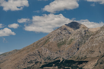 Monte Velino. View from the archaeological site of Alba Fucens