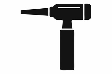 Otoscope silhouette vector, Otoscope icon, Medical diagnostic otoscope