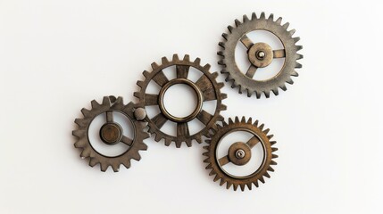 A series of interconnected gears working together in harmony, symbolizing the principles of DIVERSITY EQUITY and INCLUSIONDynamically arranged against a clean