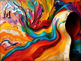 An intricate pattern of swirling lines and colors inviting the viewer to lose themselves in its complexity