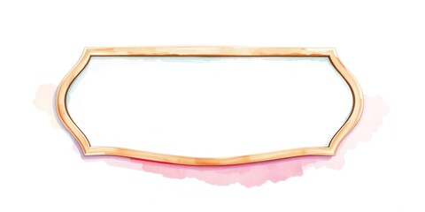 Obraz premium Watercolor artwork featuring a mirror with soft, blended edges on a crisp white background, artistic expression, dreamy atmosphere, soft focus effect