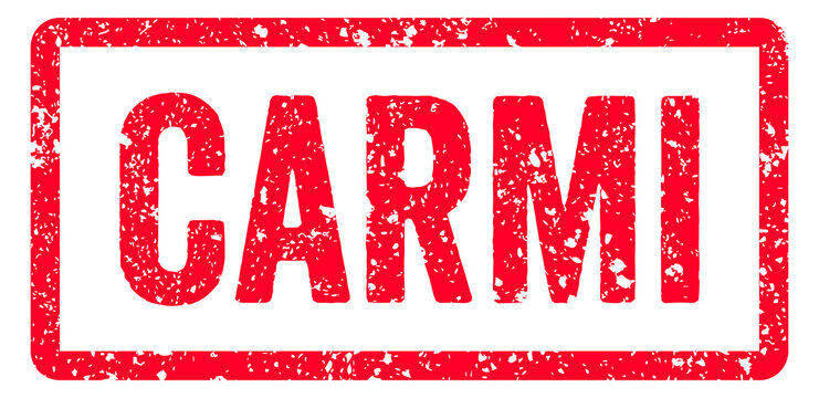 Carmi Stamp Transparent Seal, Red Grunge Carmi Word Rubber Stamp Seal Text Effect