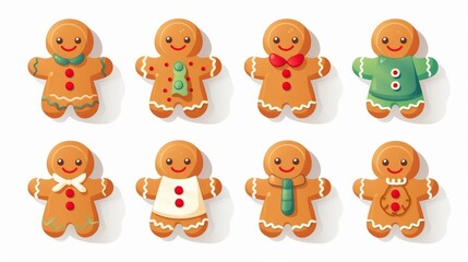 Fototapeta premium Set of ginger bread at Christmas
