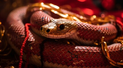 Obraz premium red headed snake