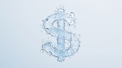 Water Dollar Sign Concept of Liquid Assets and Financial Resources