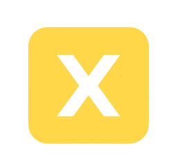 Obraz premium シンプルな黄色のXアイコン
