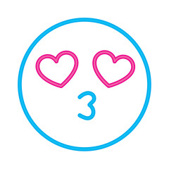 neon emoji kiss love