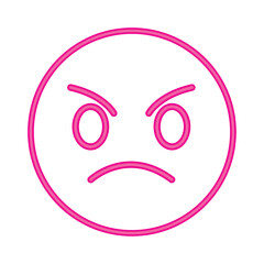 neon emoji angry face