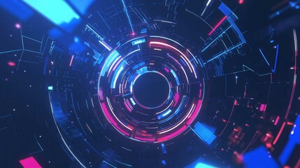 Fototapeta premium Futuristic Digital Radar Technology Circle Design Vector Illustration for Business and Science Wallpaper