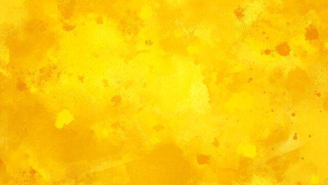 Hand-painted watercolor background, yellow color, low saturation, cloud texture, soft light and shadow effect, scattered ink stains.