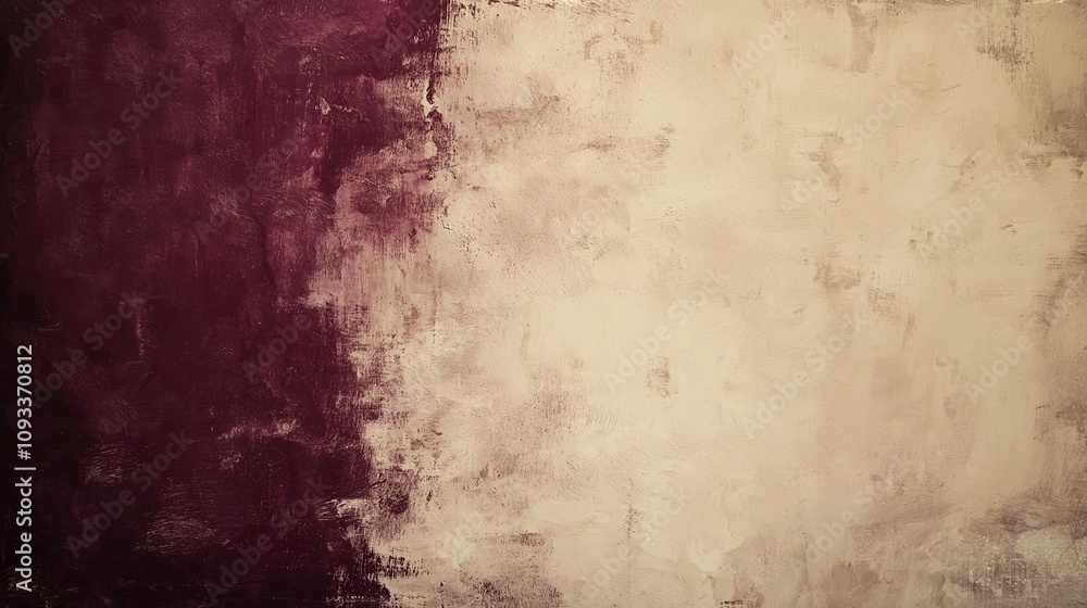 Poster a blurred background featuring deep burgundy and soft beige hues, with a textured overlay that mimic
